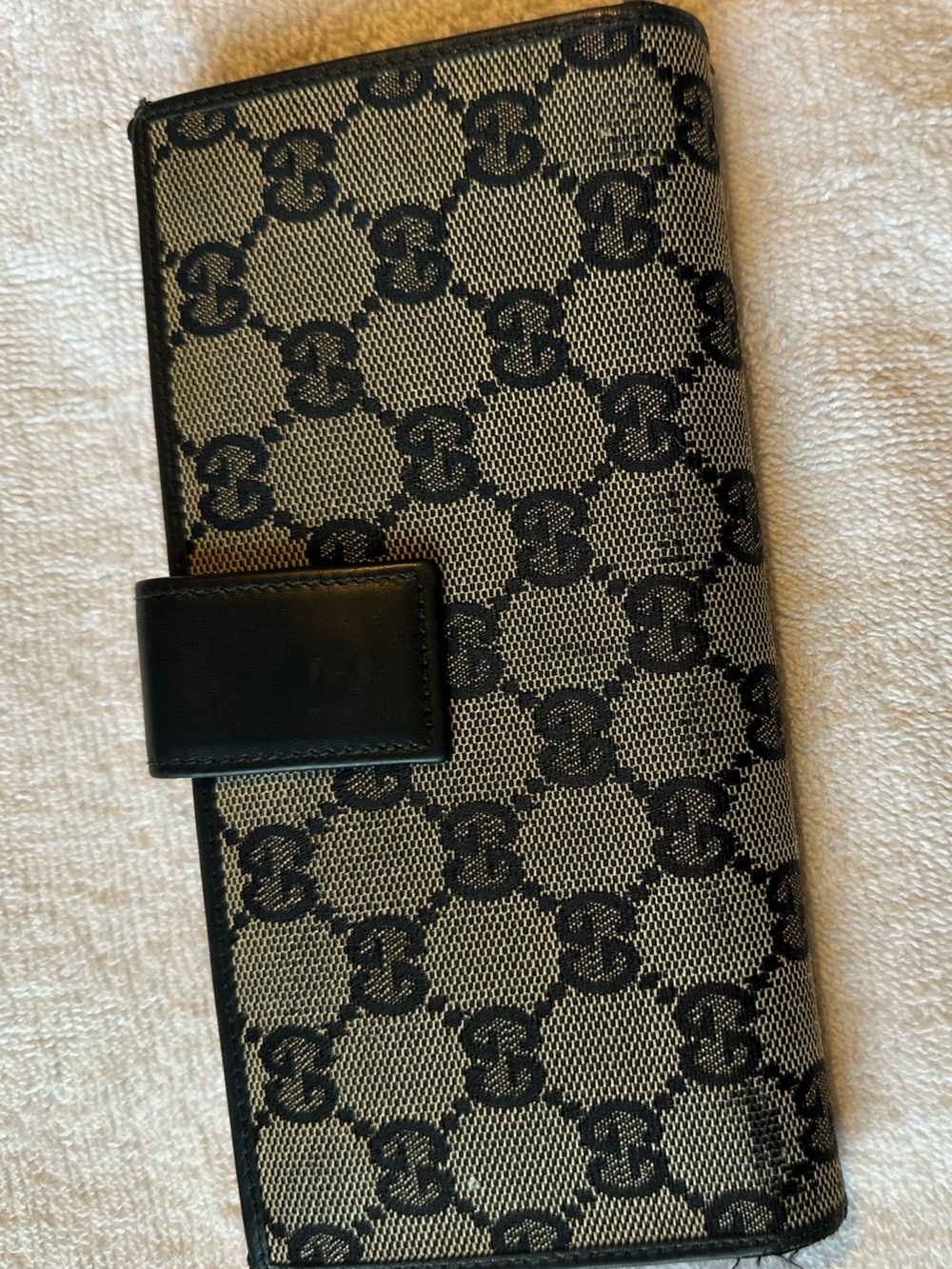🖤Gucci GG Canvas Continental Wallet Black Leather Trim Long Wallet🖤 - Picture 5 of 14